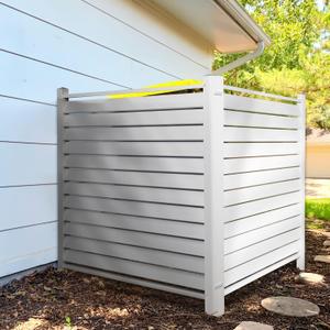 Elevens 48" W X 48" H Outdoor Privacy Fence Panels for Air Conditioner and Trash Can, Vinyl Privacy Fence/Screen Kit (2 Panels-White)