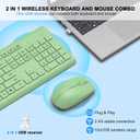 Wireless Keyboard and Mouse Combo, Full-Size Silent Ergonomic Keyboard and Optical Mouse, Long Battery Life, 2.4G Lag-Free Mice Keyboard for Computer,Mac,Laptop,PC,Windows(Avocado Green)