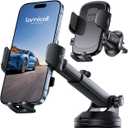 Lamicall Phone Mount for Car [3-in-1 Military-Grade Suction Cup] 360 Rotation Phone Holders for Your Car [Metal Hook] Cell Phone Car Mount Dashboard Vent Windshield All Smartphone LeatherGrain