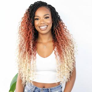 Fulcrum Goddess Locs Crochet Hair 18 Inch, 8 Packs New Faux Locs Crochet Hair for Black Women, Crochet locs with Curly Ends (18Inch (Pack of 8), 1B/30/613#)