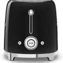 SMEG 2 Slice Toaster with 6 Presets and Defrost Function and Removable Crumb Tray (Black)