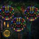 12" Christmas LED Light Globe (3 Pack) with Multiple Auto Timing and Glow Modes, Folding Light Ball for Holiday Decor, Patio, Indoor/Outdoor Decorations LED Ball Lights Sphere (Color-Changeable)