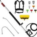 24FT Telescoping Pressure Washer Wand Kit - Extension Pole, Gutter Cleaner, Brush & 5 Nozzles for Roof, Deck, Vehicle, Sidings