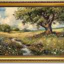 YD&YZY Gold Framed Vintage Wall Art Canvas Spring Country Landscape Wall Decor Wildflower Farmhouse Painting Rustic Nature Picture Cottagecore Print for Living Room Bedroom 12x16 inch Framed