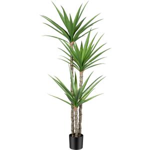 Artificial Tree 6ft Faux Agave Plant with 3 Heads in Pot Fake Tree for Home Decor Indoor or Outdoor Office Decoration,Farmhouse,Store Floor Decor Housewarming Gift(1 Pack)