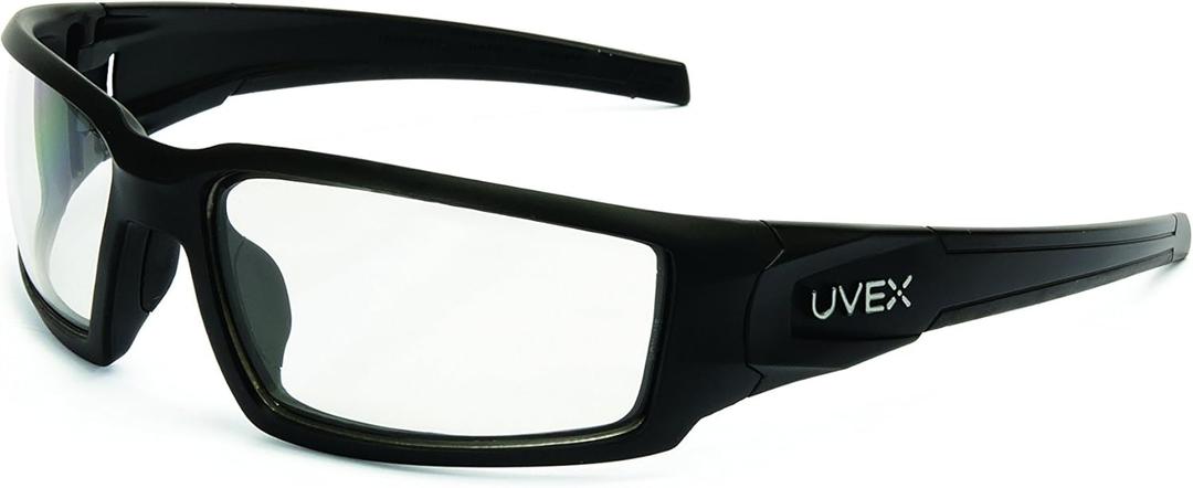 Honeywell Uvex Hypershock Safety Glasses, Black Frame with Clear Lens & HydroShield Anti-Fog Coating (S2940HS) 5.6 x 1.7 inch