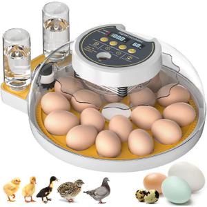 18 Egg Incubator with Automatic Egg Turning and Humidity Control, Egg Incubator Fully Automatic for Hatching Chicken Ducks Goose Quail Pigeon Turkey, Incubator for Home Science Classroom Lab Farm