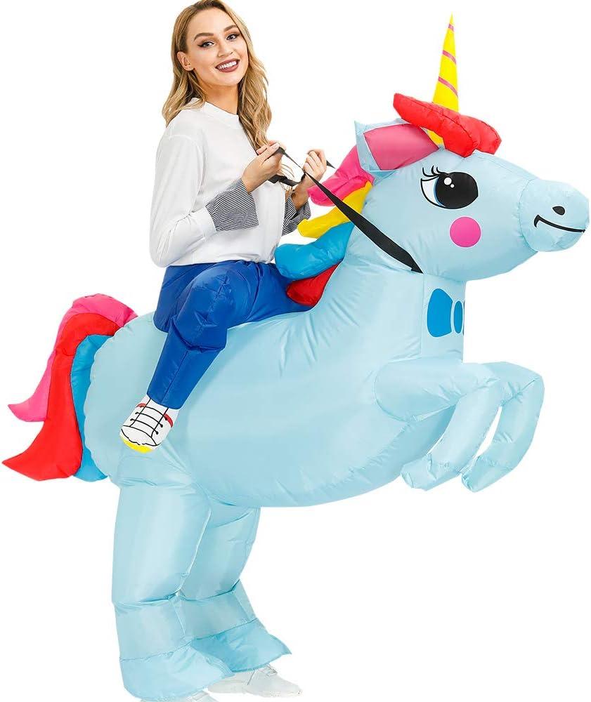 KOOY Inflatable Costume Adult,Inflatable Halloween Costumes,Unicorn costume adult,adult halloween costume women,Blow up Costumes (Black, S)