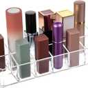 4 PCS Acrylic Lipstick Organizer, Lipstick Holder, 12-Slot Lip Gloss Holder, Beauty Makeup Storage Display Cosmetic Organizer