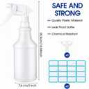 Yinder 18 Pcs 16 Oz Plastic Spray Bottle Bulk Empty Refillable Spray Bottles for Cleaning Solution Leak Proof Water Sprayer with Adjustable Nozzle Mist/Stream Mode(White)