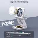 3 in 1 Wireless Charging Station for Apple Multple Devices - Foldable Magnetic Wireless Charger Dock -Travel 18W Charging Pad for iPhone 17 16 15 14 13 12 Pro/Pro Max/Plus/Watch & Airpods All Series (White)