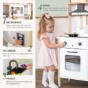 Tiny Land Play Kitchen for Kids, Wooden Kids Play Kitchen Playset Chef Pretend Play Set for Toddlers with Real Lights & Sounds, Toys Kitchen with 18 Pcs Toy Food & Cookware Accessories, 30.3 X 11.8 X 40 Inches