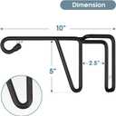 4 Pack Vinyl Fence Hooks, Patio Hangers Decorative Black Powder Coated Steel Fence Hangers Suitable for Hanging Flower Baskets - Wind Chimes - Planters - Bird Feeders -Lights (4 Pack-Black)