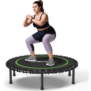 BCAN 40" Adult Fitness Trampoline with Durable Bungees, Stable & Quiet Exercise Rebounder, Great Mini Trampoline for Indoor/ Garden Workout - Green