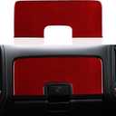 Car Carbon Fiber Decal Copilot Dashboard Sticker Cover Interior Trim for Chevrolet Silverado/GMC Sierra 1500 2500HD 3500HD 2014-2018 Accessories Red