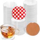 52 PCS Sublimation Car Coasters with Finger Notch, 2.56 Inch Glazed Ceramic Auto Coasters for Cup Holders, Sublimation Car Coaster Blanks, Ideal for DIY Sublimation Art