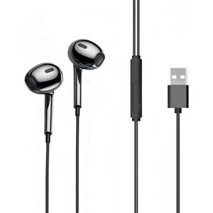 USB Headset with Microphone for PC Laptop, USB Earbuds with Mute Volume Control Stereo Bass for PC Desktop Dell HP Acer Laptop Meetings/Music,School,Black 8.2Ft(2.5M)