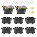 ORIMERC 9.8 Inches Self Watering Wall Planters for Indoor Plants, Railing Planters Balcony Planters Wall Hanging Planters, Lightweight, Dark Coffee (Pack of 8)