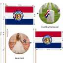 Heavy Duty 12 Pack 8x12 Inch Missouri Flags on Stick 35 Tall Yard Missouri Stick Flags Durable Break-Resistant 5/16 Birch Pole 300D Oxford Fabric Missouri Statehood Day St. Louis Heritage Day Driveway & Garden Decorations