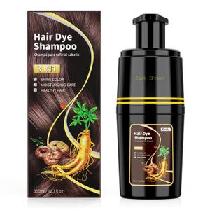 Dark Brown Hair Dye Shampoo 3 in 1, Hair Color Shampoo for Cover Grey Hair, Natural with Herbal Ingredient for Men and Women (Dark Brown)