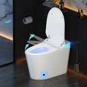 Smart Toilet with Bidet Built in, Bidet Toilet with Heated Seat and Night Light, Modern Tankless Toilet for Bathroom, One Piece Toilets with Auto Soft Close, Deodorization, Dryer, Foot Sensor