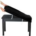 SINOSSO Soft Velvet2-Person Piano Bench Cover, (27.5"- 36.5") Lx (12"- 16") W Rectangle Stretch Washable Stool Upholstered Protector Slipcover, (M, Black)