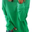 Smile Fish Women's Crewneck Sweatshirt Long Sleeve Side Split Tunic Tops Relaxed Fit Fall Shirts, XL