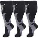 DZSoCoki Wide Calf Compression Socks Women Men, 3Pair 20-30mmhg Extra Large Plus Size Compression Socks Support for Circulation Nurse Pregnant