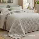 Bedsure King Size Quilt Bedspread, Thin Comforter, Oatmeal Coverlet