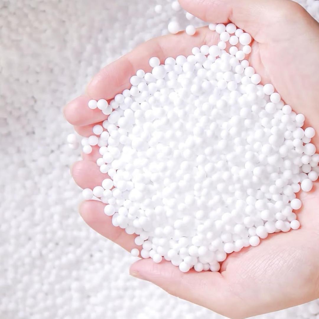 AOODOOM 80,000 Pieces Foam Beads for Slime, White Polystyrene Beads for Kids DIY Craft, Party Decoration (0.08-0.12 in)