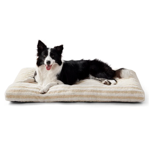 Washable Dog Bed Large Sized Dogs, Deluxe Dog Crate Beds Comfy Fluffy Kennel Pad Anti-Slip Pet Sleeping Mat, Machine Washable Dogs Pillow, 35"x23"x3.5", White