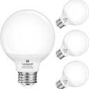 hansang Vanity Barthroom Light Bulbs, E26 Base G25 LED Globe Bulb 4000K Natural Daylight, 5W (60 Watt Equivalent) Non-dimmable Vanity for Bathroom Mirror and Decoration Lighting, 4 Pack