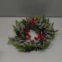 4 Pcs Christmas Wreath 10 Inch Green Artificial Wreaths Red Berry Pinecones Wreaths for Front Door Cabinets Wreath Indoor Outdoor Wall Decor Christmas Wall Home Decoration