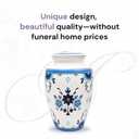 Cremation Urns for Human Ashes Adult Female, Male | Funeral Urn for Ashes for Women, Men | Decorative for Burial, Memorial, Home | Handcrafted Large Size | Delft Style Blue & White