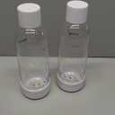 Carbonating Bottles 2Pck 1L - Compatible with MySoda and any brands - Quick-Lock Reusable Bottles - Lid and Base Made of Wood Composite - BPA Free - White
