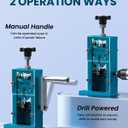 Frstem Wire Stripper Machine, 0.06''-0.39'' Manual or Drill Powered Wire Stripping Machine with Hand Crank or Drill, 65MN Spring Steel Blade Aluminum Frame Wire Peeler for Scrap Copper Recycling