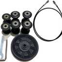 Vertical Climber Replacement Pulley Kit, 6 Guide Wheels, Tension Wheel, Steel Cable, Step Gym Compatible