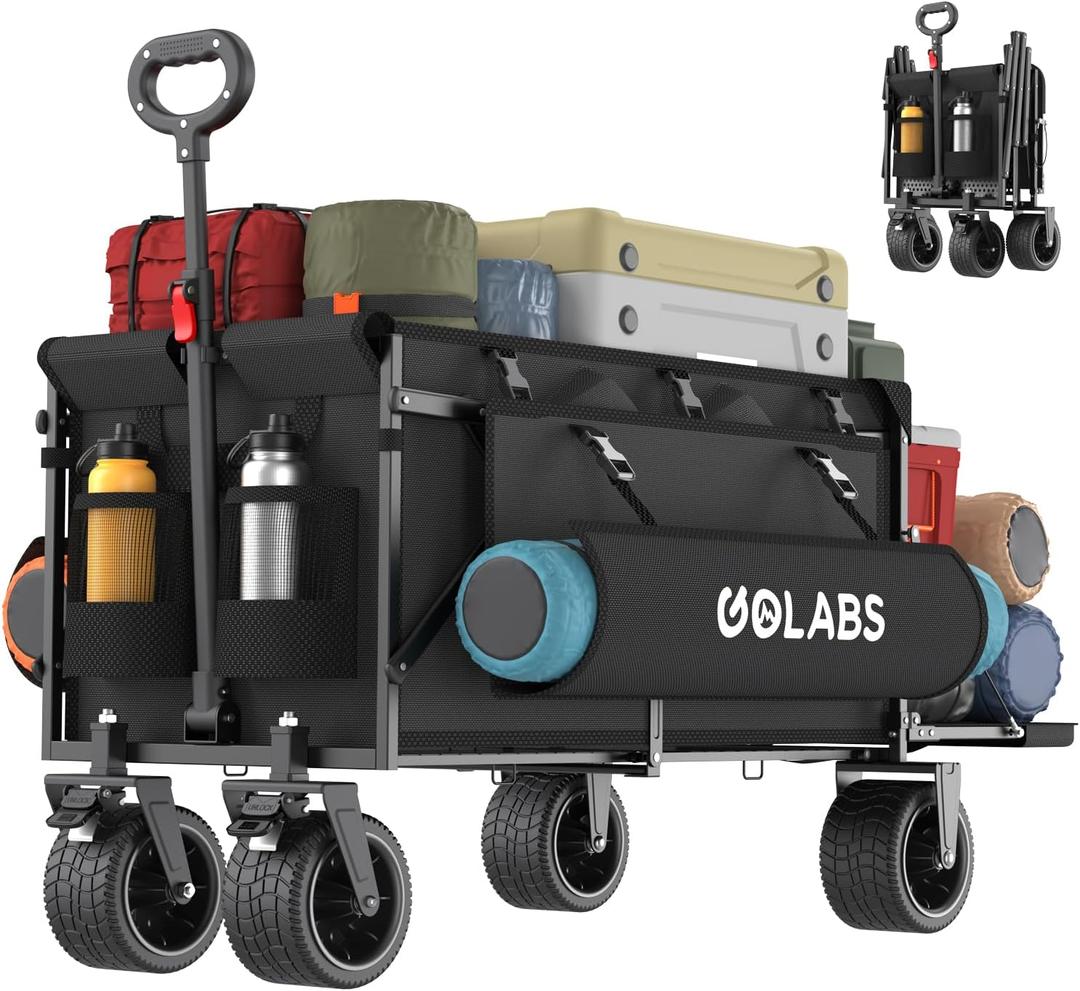 Golabs Collapsible Wagon Cart, 560lbs Load, 280L Heavy Duty Foldable Cart