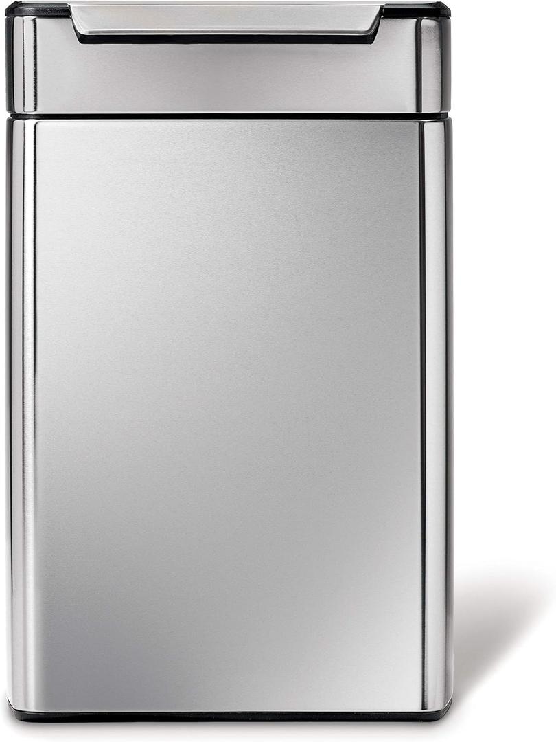 simplehuman 48 Liter / 12.7 Gallon Touch-Bar Dual Compartment Kitchen Recycling Trash Can, Brushed Stainless Steel