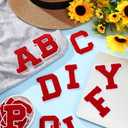 Jutom 156 Pieces Chenille Letter Patches Iron on Bulk Large 3.2 h x 2.4 w College Letters Patches Clothing Embroidered Trimmed Preppy Alphabet for Letterman Jackets Jeans (Red)