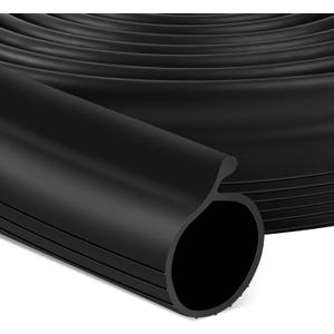 18 FT Garage Door Bottom Seal Rubber 0.19" P Bulb Bottom Garage Weather Stripping for Single Channel, Flexible Weatherproof Replacement Strip Seal Fits 18FT Wide, Black
