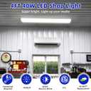 4FT 5.7"W LED Wraparound Light, 40W, 4400lm, 4000K, [2-Lamp 32W Fluorescent Equiv.], Hardwired, 4 Foot LED Wrap Light Flush Mount Office Ceiling Light Fixture for Garage, Office, Kitchen, ETL