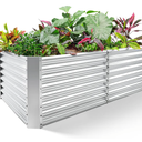 Land Guard 8×4×2 ft Galvanized Raised Garden Bed Kit, Galvanized Planter Raised Garden Boxes Outdoor, Large Metal Raised Garden Beds for Vegetables.