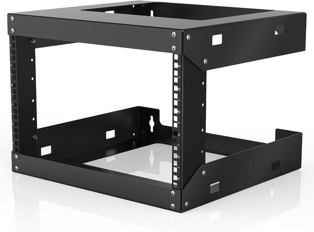 6U Wall Mount Open Frame 19 Inch Server Equipment Network Cabinet, 19.7" W x 18" D x 14.2" H