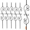 Wrought Iron Balusters - 5Pack - S Scroll Flower Hollow Iron Spindles,Decorative Metal Balusters for Decks,1/2 Inch Square Baslusters for Staircase Interior (Satin Black) - GD01