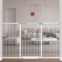 40.5" Extra Tall Baby Gate for Stairs, 68.5"-72.2" Extra Wide Large Dog Pet Gate Indoor for House, Long Safety Child Gate No Drill, Metal Auto Close Doggie Barrier for Doorway, White