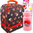 Disney Minnie Mouse Lunch Bag for Girls with 2 Compartments, Water Bottle, Stickers, More