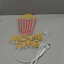 Movie Time Neon Sign Dimmable Movie Night Neon Sign Wall Decoration Gift for Cinema Game Room Man Cave Theater Party 10 * 16.4 Inch (Popcorn-Red)