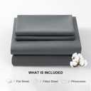 Levoo 100% Cotton Sheets Cal King Size Set 18"-24" Extra Deep Pocket Cal King Sheets Set Soft Breathable 4Pcs Bed Sheets with 1 Flat Sheet, 1 Fitted Sheet, 2 Pillowcases (Cal King, Dark Gray)