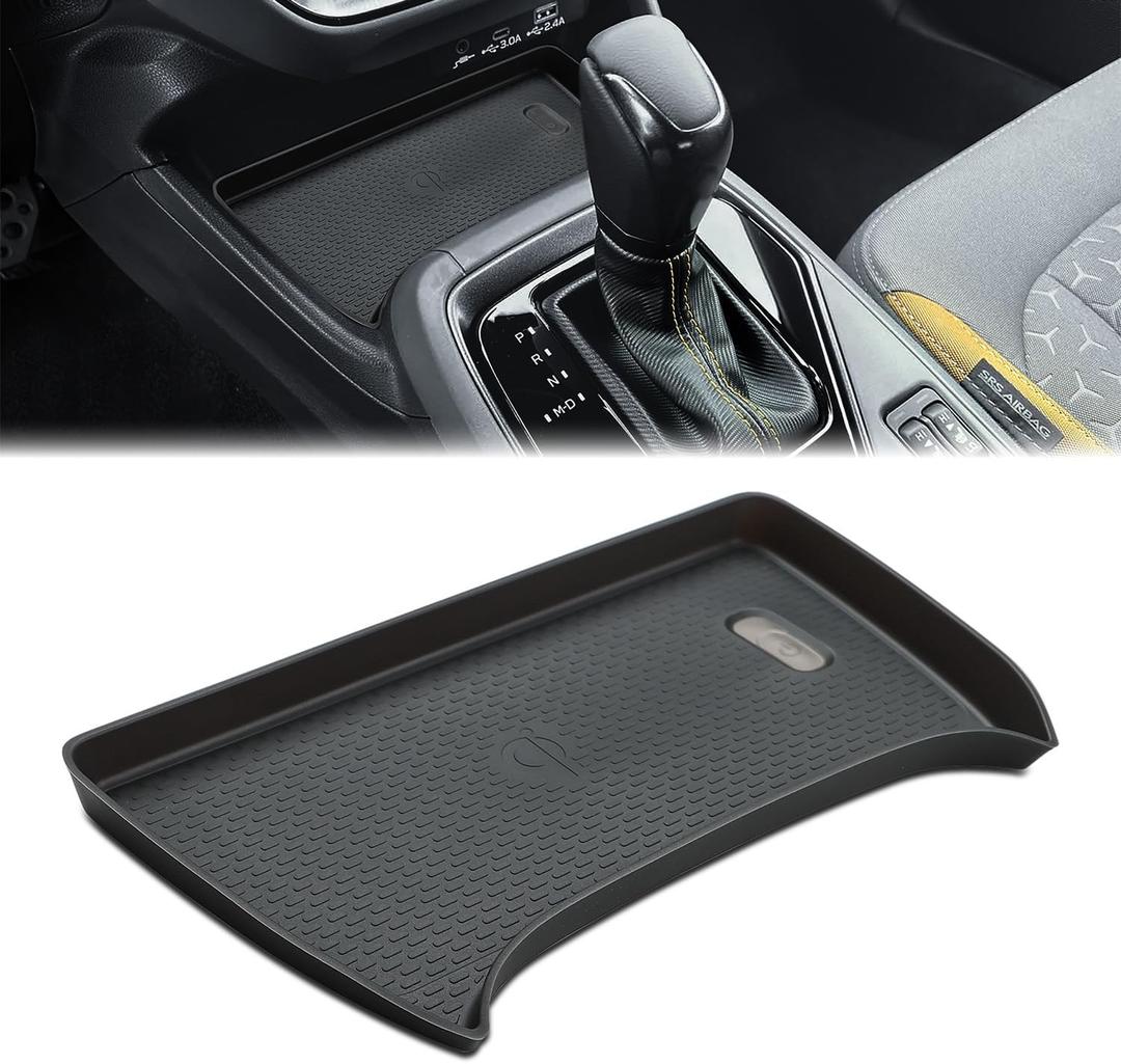 Auovo Phone Charging Mat Compatible with Subaru Crosstrek Impreza Accessories 2024 2025 2026 Car Custom Silicone Center Console Charging Protective Mat Pad 1 Piece (Black)